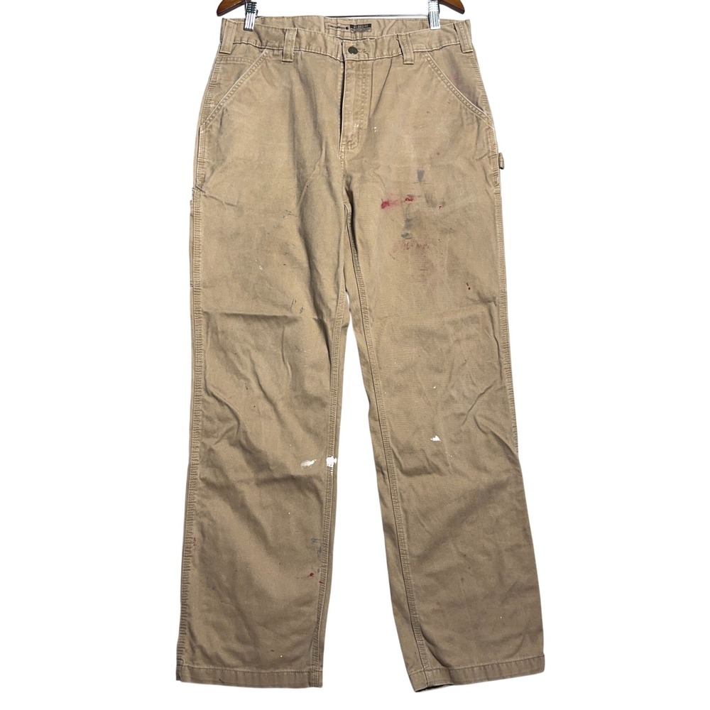 Carhartt Relaxed Carpenter Pants Mens Size 36x32 Distressed Paint Splatter Y2K